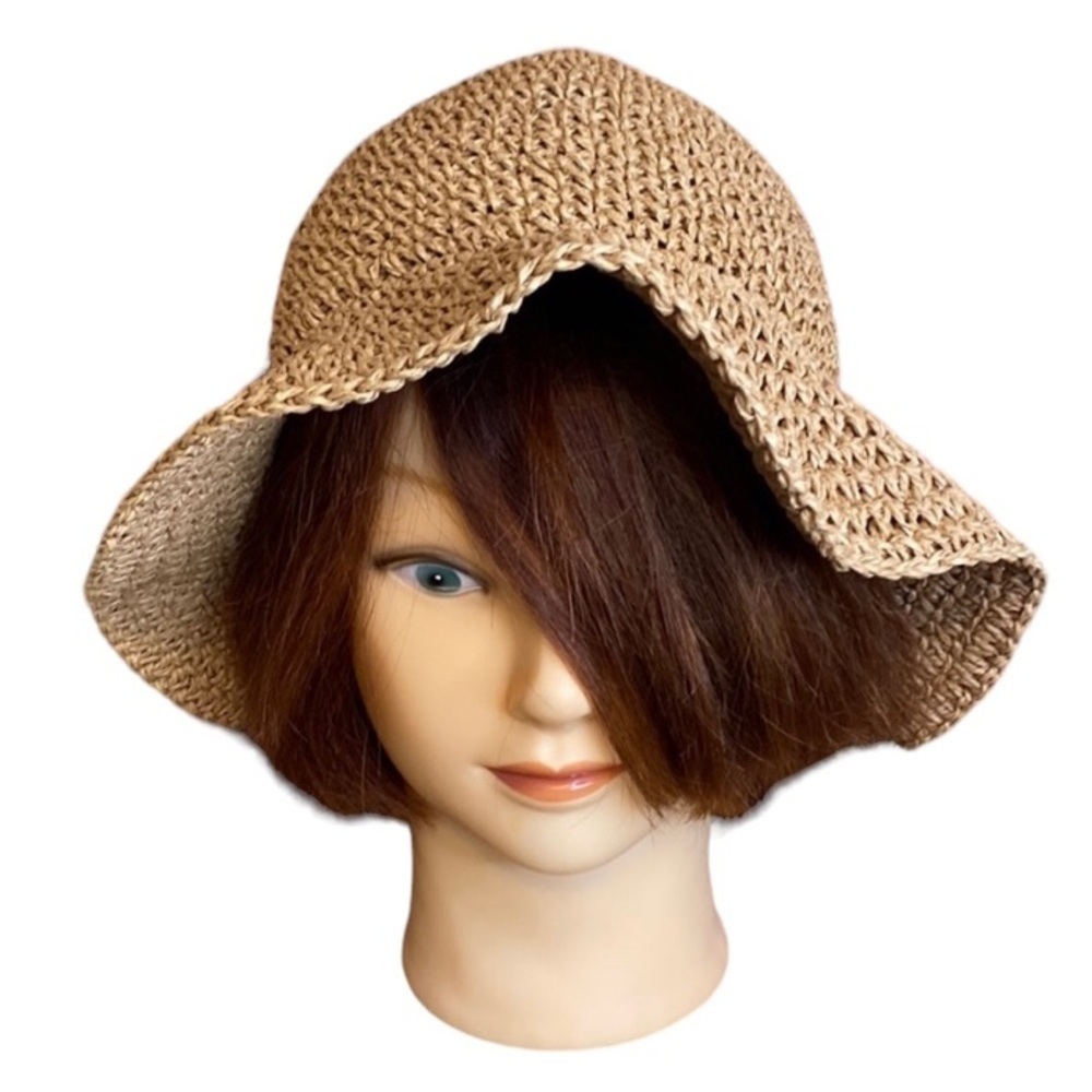 Addition Elle Neutral Straw Summer Sun Beach Bucket Hat